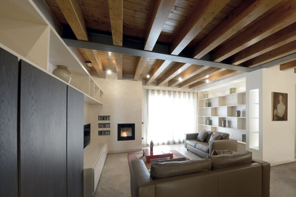 Elegante ristrutturazione minimalista - soggiorno con arredi minimal e finiture opache, Tempora Arredamenti