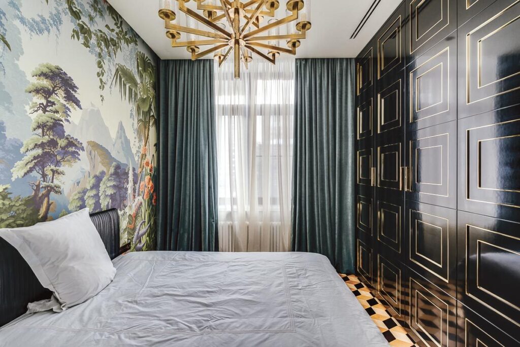 Sontuosa residenza a Mosca - camera da letto con arredi su misura in stile classico contemporaneo, Tempora Arredamento