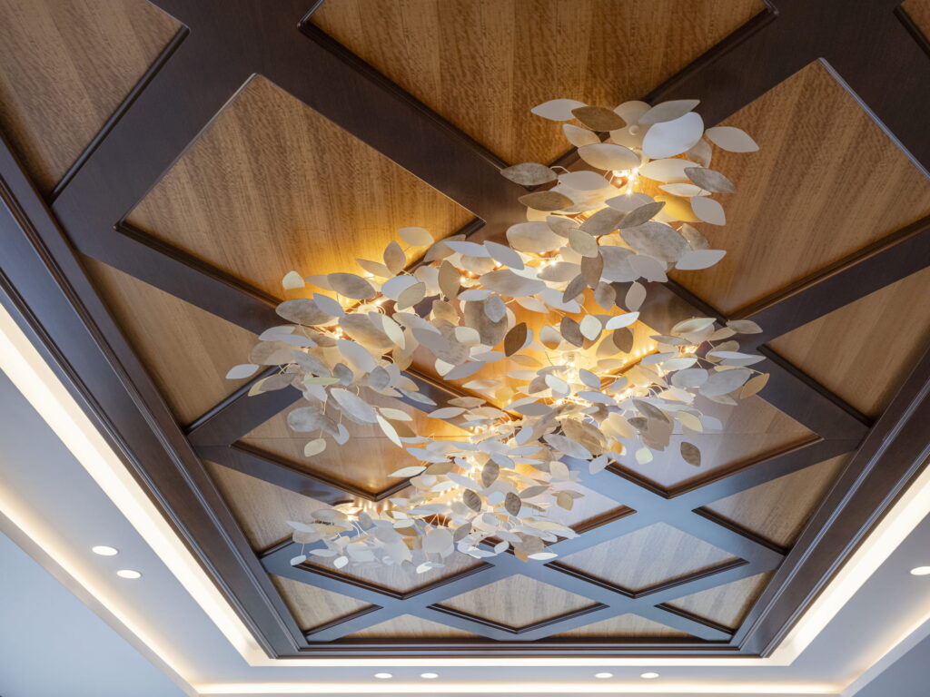 Bespoke restaurant furniture ceiling detail crafted for the Maison de Bacon project