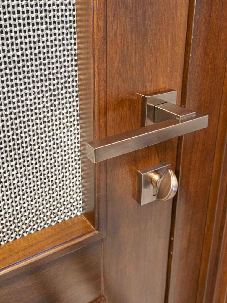 Bespoke restaurant furniture door handle detail